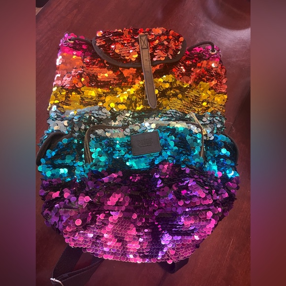 PINK brand rainbow backpack.
